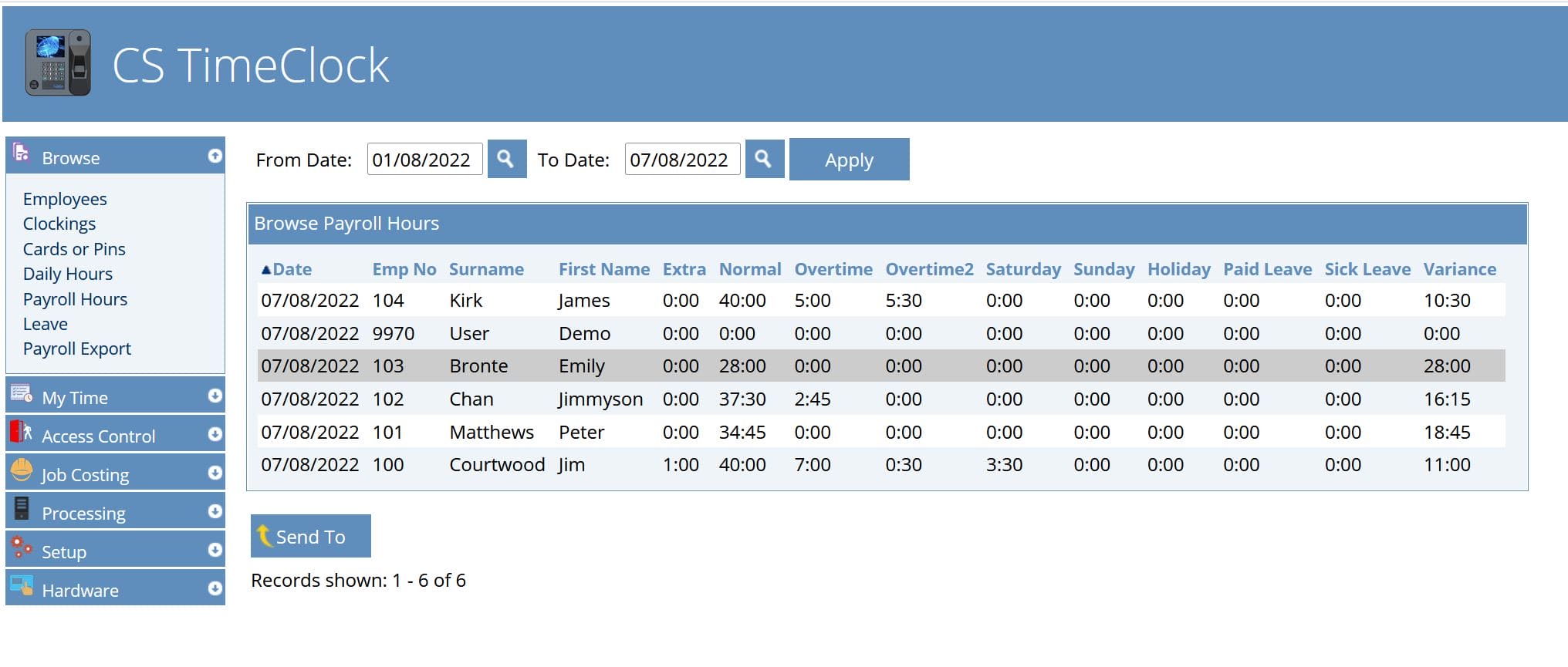 CS Time Clock Proximity Model